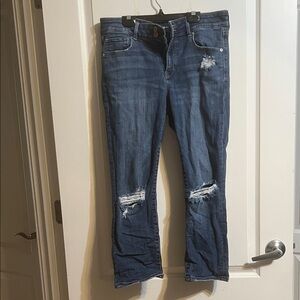 American Eagle Outfitters Ripped cropped Blue Jeans
